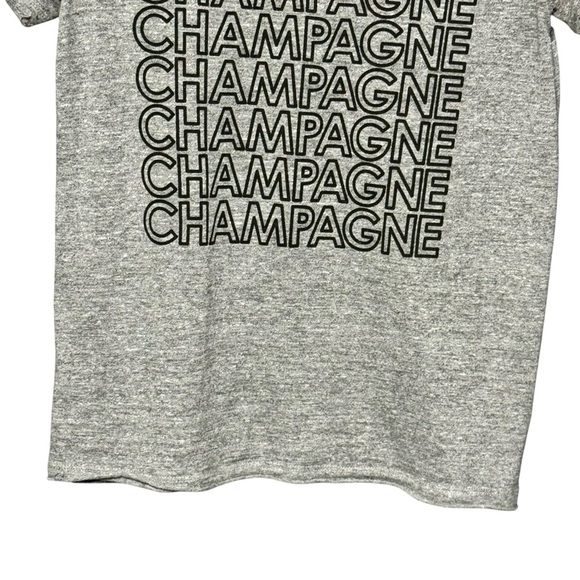 CHASER Champagne Graphic Classic Heather Gray Short Sleeve T-Shirt Size Small - Picture 4 of 9
